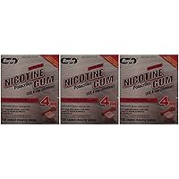 Nicotine Gum 4mg Sugar Free Coated Cinnamon Generic for Nicorette 100 Pieces per Box Pack of 3 Total 300 Pieces