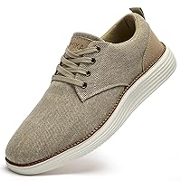 Mens Casual Sneakers Dress Shoes - Canvas Lightweight Comfy Lace-Up Business Office Walking Shoes