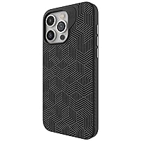 ZAGG London Snap iPhone 15 Pro Max Case - Protective Cell Phone Case, Drop Protection (13ft/4m), Durable Graphene, MagSafe Phone Case, Slim and Lightweight, Black Geo