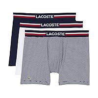 Lacoste Men's Long Stretch Cotton Jersey Boxer Brief 3-Pack