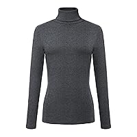 Urban CoCo Women's Turtleneck Slim Fitted Long Sleeve Sweatshirt Active Base Layer Tops Shirts