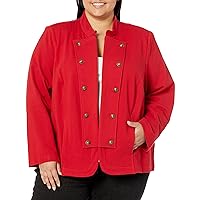 Tommy Hilfiger Women's Plus Tommy X Gigi Hadid Open Front Band Jacket, Chili Pepper