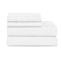 Martex 225 Thread Count Cotton Rich 4 Piece Full Bed Sheet Set - Full Sheet Set - 1 Fitted Sheet, 1 Flat Sheet, 2 Pillowcase - Hotel Quality - Super Soft - White Sheet Set (Full, White)