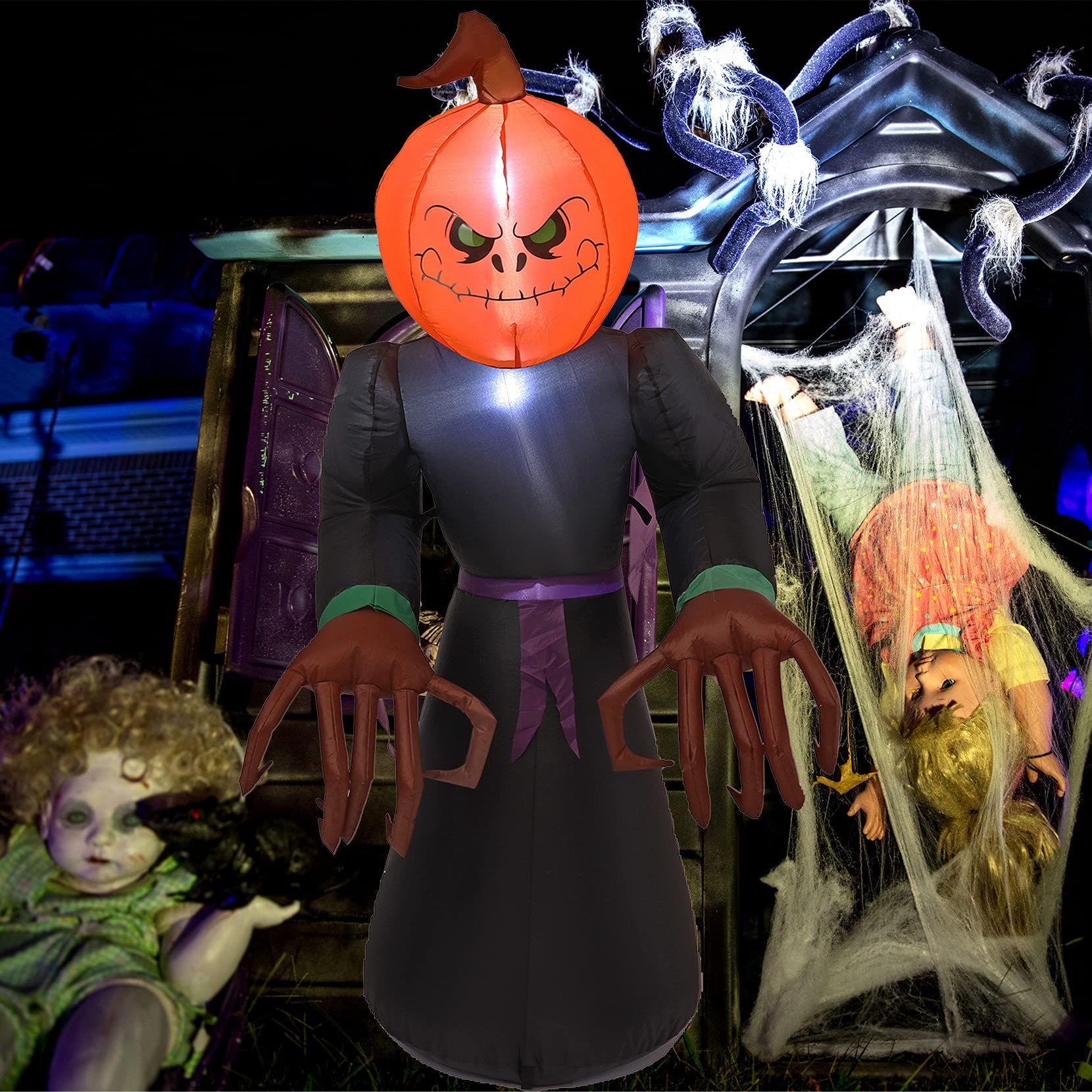 Mua Mahoon Halloween Inflatable Decorations 7FT Black Ghost ...