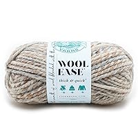 Lion Brand Yarn Wool-Ease Thick & Quick Yarn, Soft and Bulky Yarn for Knitting, Crocheting, and Crafting, 1 Skein, Fossil