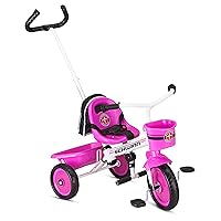 Schwinn Easy Steer Bike for Toddler, Kids Tricycle with Removable Push handle, Steel Trike Frame, Boys and Girls Ages 2-4 Year Old, Pink, 41