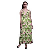 Bimba Women's Rayon Causal Printed Long Chic Dress Bohemian Summer Maxi Beach Wear Print Casual Dress