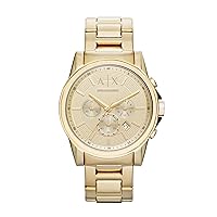 A｜X ARMANI EXCHANGE Men's Chronograph Gold-Tone Stainless Steel Bracelet Watch (Model: A|X2099)