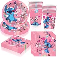 Stitch Party Supplies Stitch Birthday Party Favors Includes Cups Plates Napkins for Stitch Birthday Baby Shower Decor