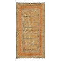 Kilim Rug 5x8 Area Rugs for Indoor Outdoor Use Orange Brown Cotton Rug Embroidery Washable Dhurrie Flatweave Rugs for Bedroom Rug Bathroom Kitchen Laundry Room