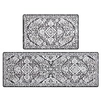 Ileading Kitchen Anti Fatigue Mat Set of 2 Cushioned Kitchen Mats for Standing Non Slip Waterproof Kitchen Floor Mat Boho Kitchen Rugs and Mats for Kitchen Sink Laundry