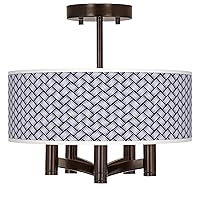 Color Weave Ava 5-Light Bronze Ceiling Light with Print Shade