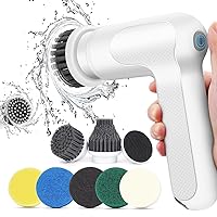 Power Spin Scrubber, Rechargable Electric Spin Scrubber with 7 Replaceable Cleaning Brush Heads, 2-Speed Cordless Electric Scrubber for Cleaning Tub, Floor, Sink, Window, Kitchen Stove, Dishes