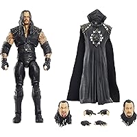 WWE Ultimate Edition Undertaker Action Figure, 6-inch Collectible with Extra Heads, Swappable Hands & WrestleMania XIV Entrance Jacket for Ages 8 Years Old & Up