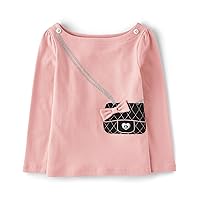 Girls' and Toddler Embroided Graphic Long Sleeve T-Shirts