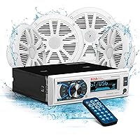 BOSS Audio Systems MCK632WB.64 Marine Stereo Package - Bluetooth, - - no CD DVD MP3 USB WMA AM FM Radio, 6.5 Inch Speakers, Antenna, Weatherproof