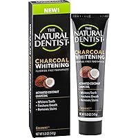 The Natural Dentist Charcoal Whitening SLS-Free Toothpaste, Cocomint, 5 Ounce Tube