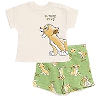 Disney Mickey Mouse Lion King Donald Duck Simba Pluto Waffle Knit T-Shirt Shorts Outfit Set Newborn to Toddler