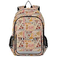 ALAZA Italian Pizza and Ingredients Vintage Backpack Bookbag Laptop Notebook Bag Casual Travel Trip Daypack for Women Men Fits 15.6 Laptop