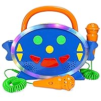 Kidzlane Kids Karaoke Machine - Singing Machine with 2 Microphones and Bluetooth - 100 Pre-Loaded Songs -Kids Music Player with Record & Playback and Multicolor Lights - Unique Gift for Toddlers
