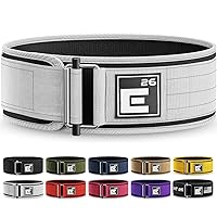 Self-Locking Weight Lifting Belt | Premium Weightlifting Belt for Serious Functional Fitness, Weight Lifting, and Olympic Lifting Athletes (Extra Large, White)