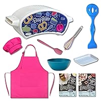Ultimate Easy Baking Oven Bundle For Kids With 10 Items - Oven, 2 Refill Mixes, Apron, Hat, Bowl, Spatula, Whisk, Baking Pan & Tool (Heroic Hot Pink Baker Bundle)