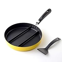 Ernest A-65710 Frying Pan Set (Triple Pan + Dedicated Spatula), Induction Compatible, 3 Types of Side Dishes Simultaneously, Egg Yaki, Soup (Time-Saving Cooking), Exclusive Spatula Included, Popular