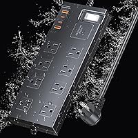 Surge Protector Power Strip Waterproof, Outdoor Extension Cord Multiple Outlets with USB A + C Fast Charging, Waterproof Electrical Box Electrical Outlet Box Extender Power Strip 6ft 10ft 15ft 20ft