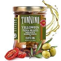 Yellowfin Tuna in Olive Oil with Tomato & Olives 6.3 oz - Gourmet 6-Pack: Omega-3, High Protein, Gluten-Free, Ready-to-Eat Tuna Packets for Tuna Salad, Tuna Fish Alternative to Salmon