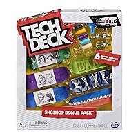 TECH DECK, Sk8shop Fingerboard Bonus Pack, Collectible and Customizable Mini Skateboards (Styles May Vary)