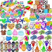 67 Pcs Pop Party Favors for Kids, Fidget Treasure Box Toys, Classroom Prizes, Pinata Filler Goodie Bag Stuffers, Treasure Chest, Carnival Prizes, Prize Box Toys for Boys Girls