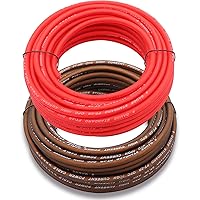 8 Gauge 41ft Brown and 41ft Red Power/Ground Wire True Spec and Soft Touch Cable for Car Amplifier Automotive Trailer Harness Wiring