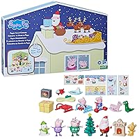 Peppa Pig Advent Calendar with 24 Surprise Toys and Stickers Including 5 Peppa Pig Figures, Preschool Toys for 3 Year Old Girls and Boys and Up