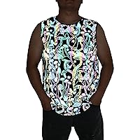 LZLRUN Rainbow Mushroom Reflective Vest Clothing Shirt Top for Men