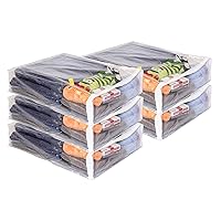 5-Pack Clear Vinyl Zippered Storage Bags 15 x 18 x 4 Inch