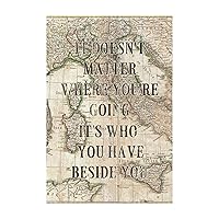 It Doesn't Matter Where You're Going Wall Art Decal Vintage Vintage Nautical Maps Tumblers Wall Sticker Vinyl Wall Art Murals Quotes for Kids Room Kitchen Suitcase Home Decorations 28in
