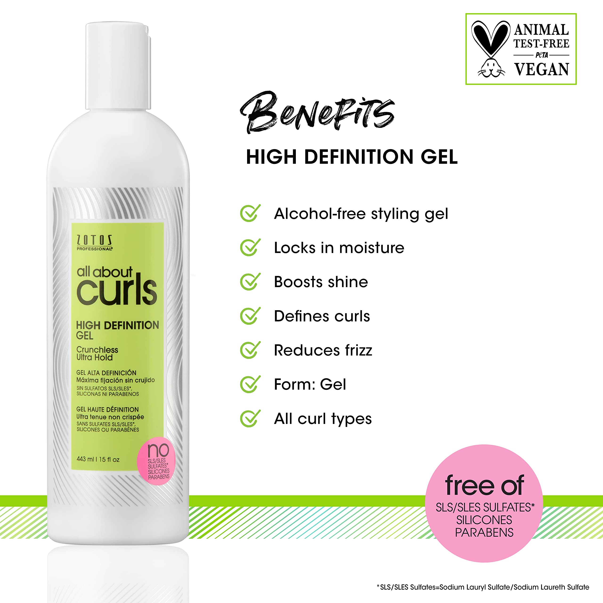 All About Curls High Definition Gel | Crunchless Ultra Hold | Define, Moisturize, De-Frizz | All Curly Hair Types