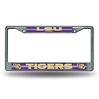 NCAA Unisex-Adult Bling Chrome License Plate Frame with Glitter Accent