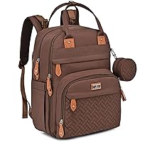 BabbleRoo Diaper Bag Backpack - Multi-Function Waterproof Baby Travel Tote with Changing Pad, Stroller Straps & Pacifier Case