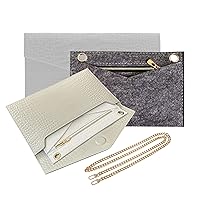 Uptown Clutch Conversion Kit with Gold Chain Wristlet Insert Wallet on Chain WOC Uptown Pouch Insert (Tea)