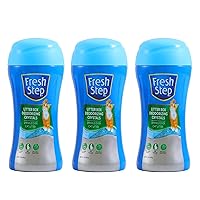 Fresh Step Cat Litter Crystals In Fresh Scent | Cat Litter Box Deodorizer | Combats Cat Odors and Neutralizes Smells to Keep Your Home Clean, 15 Ounces - 3 Pack