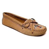 Minnetonka Women’s Thunderbird “Animikii” Softsole – Soft Sole Moccasins for Women with a Classic Leather Moccasin Silhouette, Cushioned Footbed, and Beaded Moccasin Design