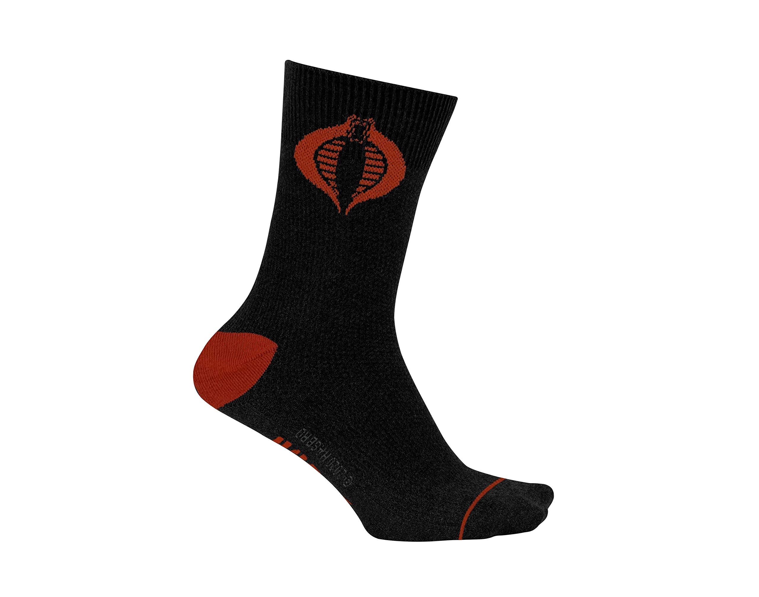 G.I. Joe Cobra The Enemy Symbol Black and Red 80's Cartoon Officially Licensed Crew Socks