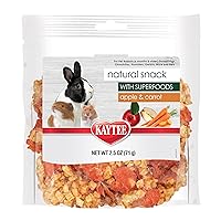 Kaytee Natural Snack with Superfoods For Pet Guinea Pigs, Rabbits, Hamsters, and Other Small Animals, Apple & Carrot, 2.5 Ounces