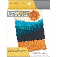 Dimensions 72-76380 Colorful Sunset Beginner Latch Hook Kit with Fringe, 10