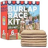 Shop Square Large Burlap Potato Sack Race Bags, 23x40, Potato Sack Race Bags for Kids & Adults, Field Day Games, 4th of July BBQ, Picnic, Block Party, Family Reunion, Birthday, Halloween - Set of 6