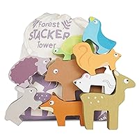 Wooden Petilou Forest Stacker Puzzle & Bag Educational Balancing Activities Toy | Great Gift for Kids and Toddlers | Suitable for Age 18+ Months Old