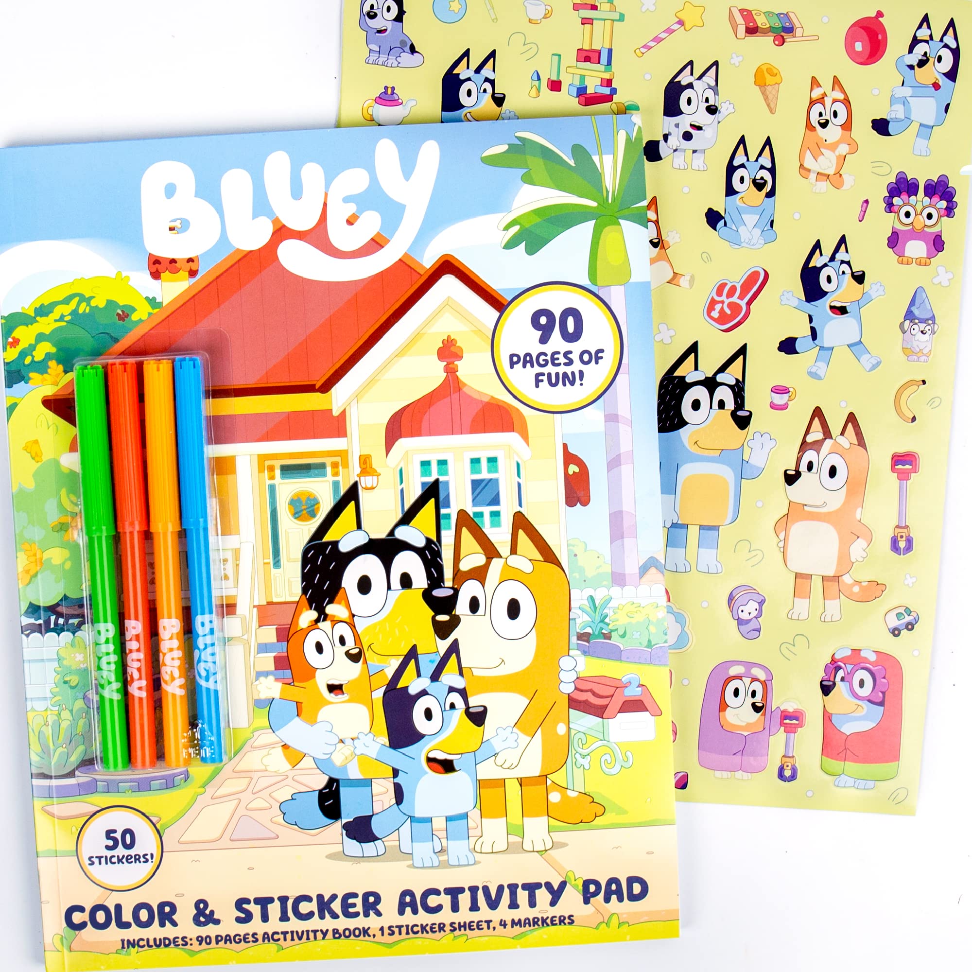 Bluey Coloring & Activity & Sticker Book, Great for at-Home Kids Activities, Perfect Road Trip & Travel Activity Kit, Screen-Free Fun Coloring Book for Ages 3, 4, 5, 6