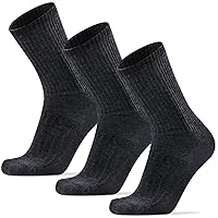 Busy Socks 3 Pack Men's Merino Wool Hiking Crew Socks Womens Warm Thick Cushioned Outdoor Athletic Socks for Walking Running