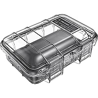 Pelican M40 Micro Case - Waterproof Case (Dry Box, Field Box) for iPhone, GoPro, Camera, Camping, Fishing, Hiking, Kayak, Beach and More (Black/Clear)
